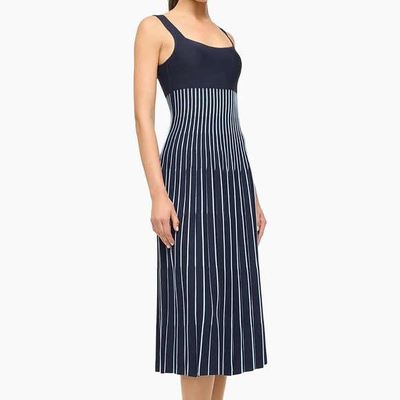 long sleeve black midi dress formal Baltic Born Womens Lynda Pleated Midi Dress | Black